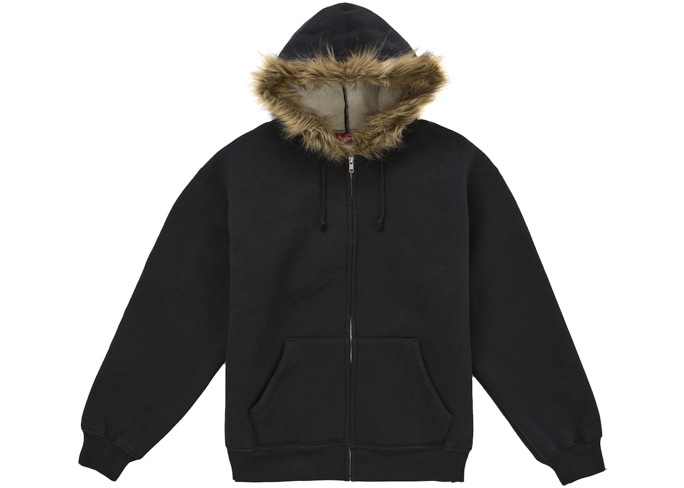 Supreme Faux Fur Zip Up Hooded Sweatshirt Black sneakers - authentic Supreme shoes