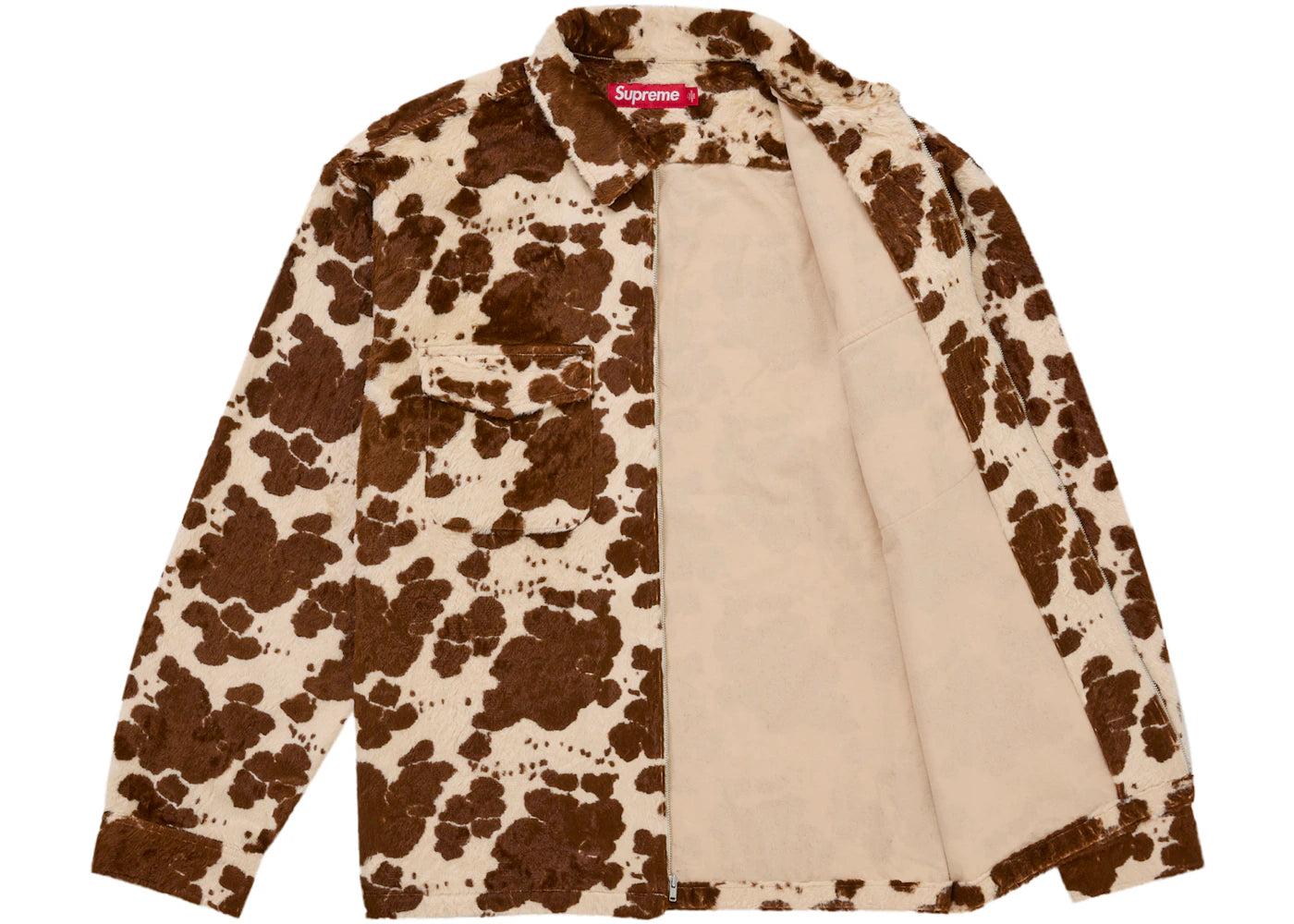 Supreme Faux Fur Zip Up Shirt Cow - vue secondaire B