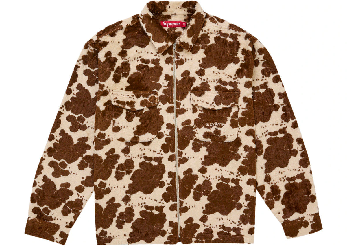 Supreme Faux Fur Zip Up Shirt Cow - vue secondaire B