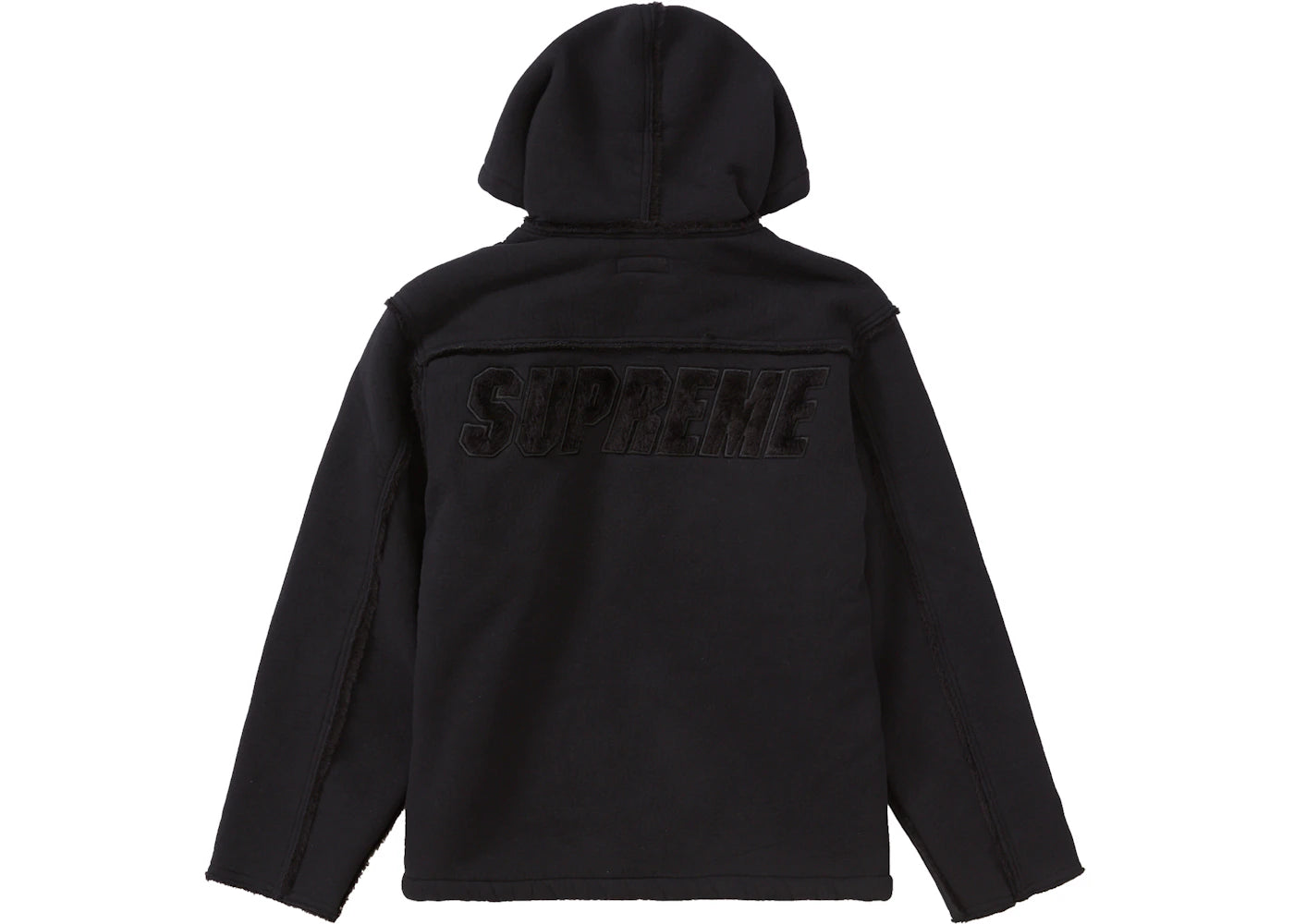 Supreme Faux Shearling Hooded Jacket Black - vue secondaire A