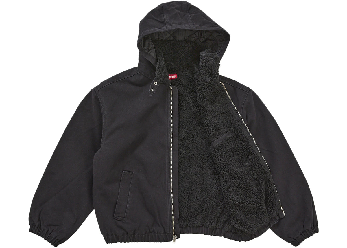 Supreme Faux Sherling Lined Bomber Jacket (FW25) Black - vue secondaire A