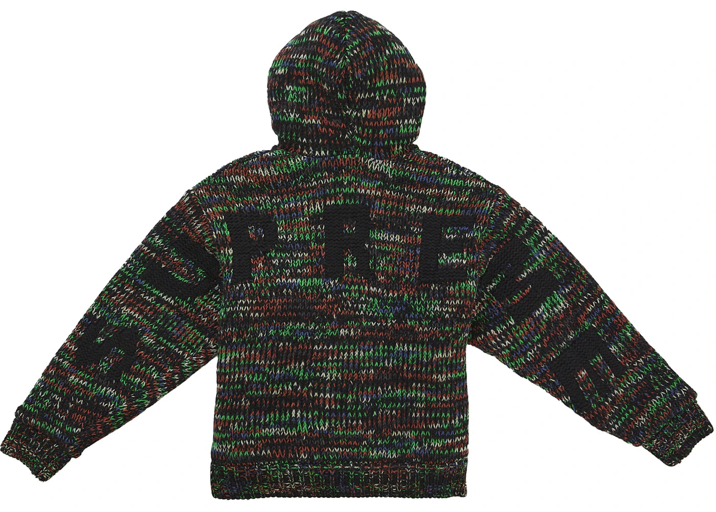 Supreme Faux Shearling Lined Zip Up Hooded Sweater Green Melange - vue secondaire B