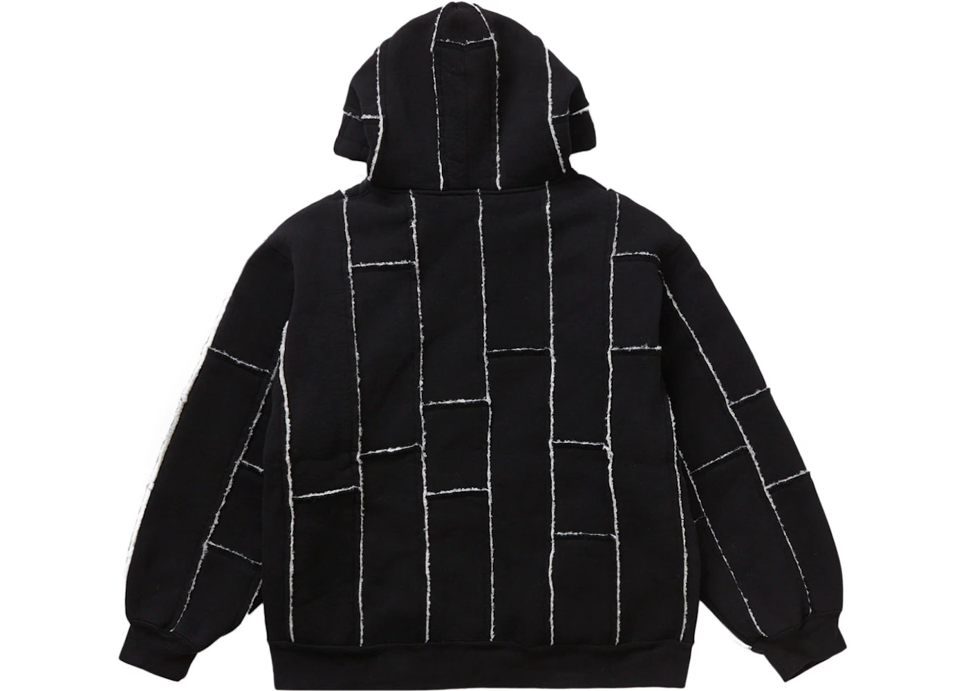 Supreme Faux Shearling Zip Up Hooded Sweatshirt Black - vue secondaire B