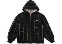 Supreme Faux Shearling Zip Up Hooded Sweatshirt Black