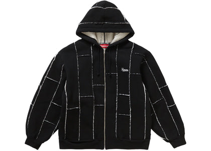 Supreme Faux Shearling Zip Up Hooded Sweatshirt Black - authentic Supreme apparel