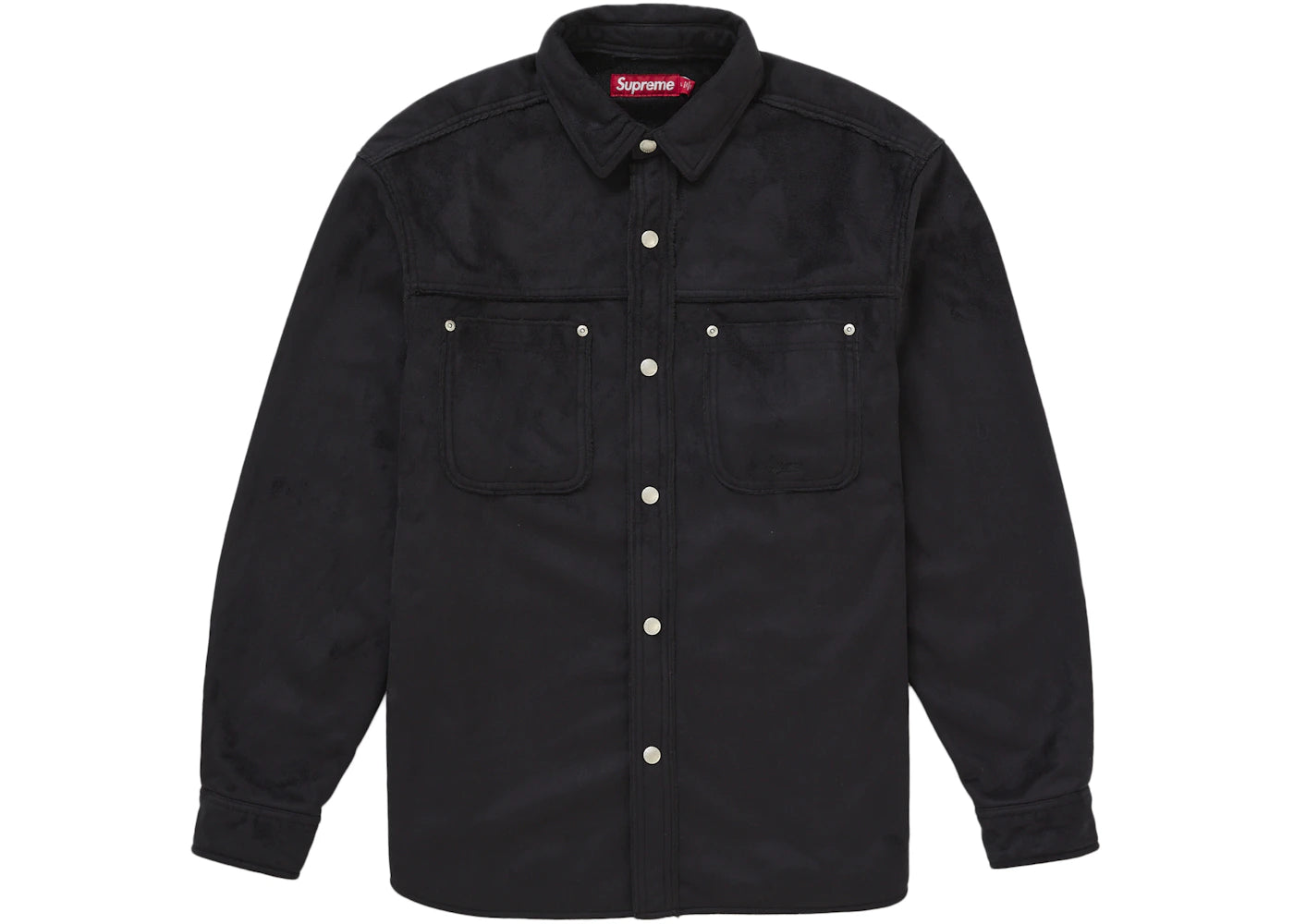 Supreme Faux Suede Snap Shirt Black - vue secondaire A