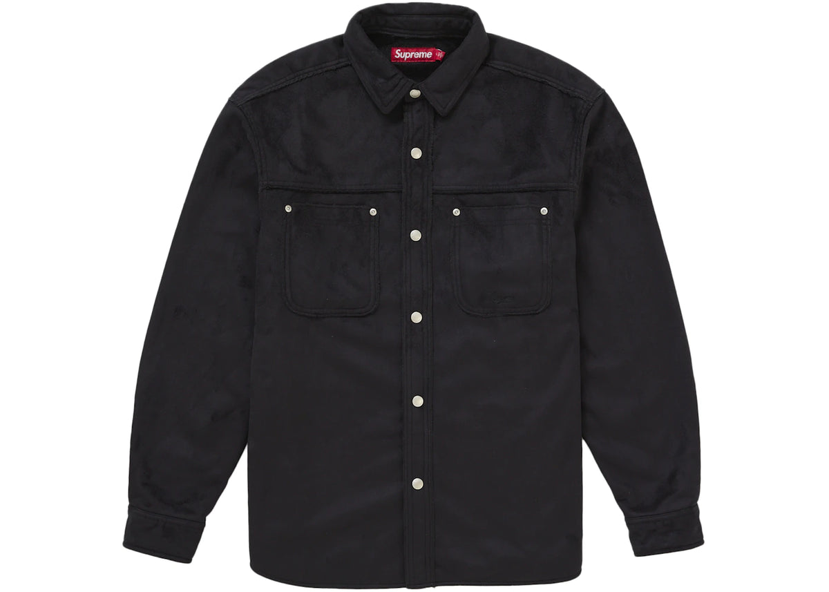 Supreme Faux Suede Snap Shirt Black - vue 360
