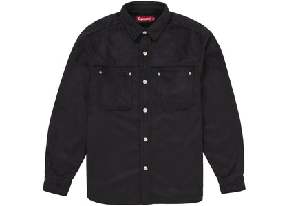 Supreme Faux Suede Snap Shirt Black - apparel view 2