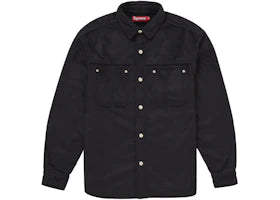 Supreme Faux Suede Snap Shirt Black - vue 360