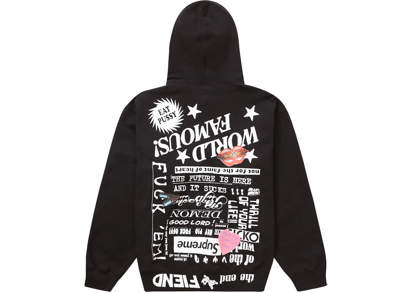 Supreme Fiend Hooded Sweatshirt Black - vue secondaire B