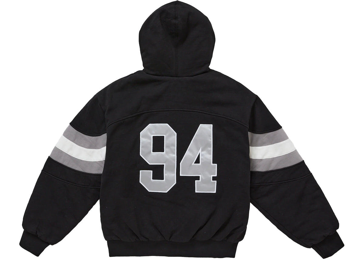 Supreme Filled Zip Up Hooded Sweatshirt Black - vue secondaire B