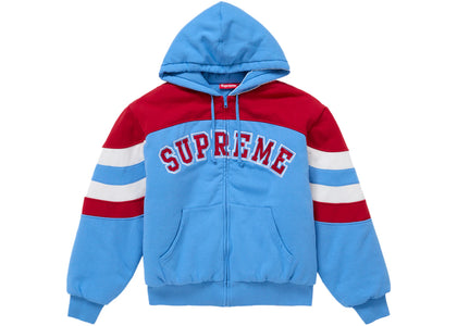 Supreme Filled Zip Up Hooded Sweatshirt Blue - authentic Supreme apparel