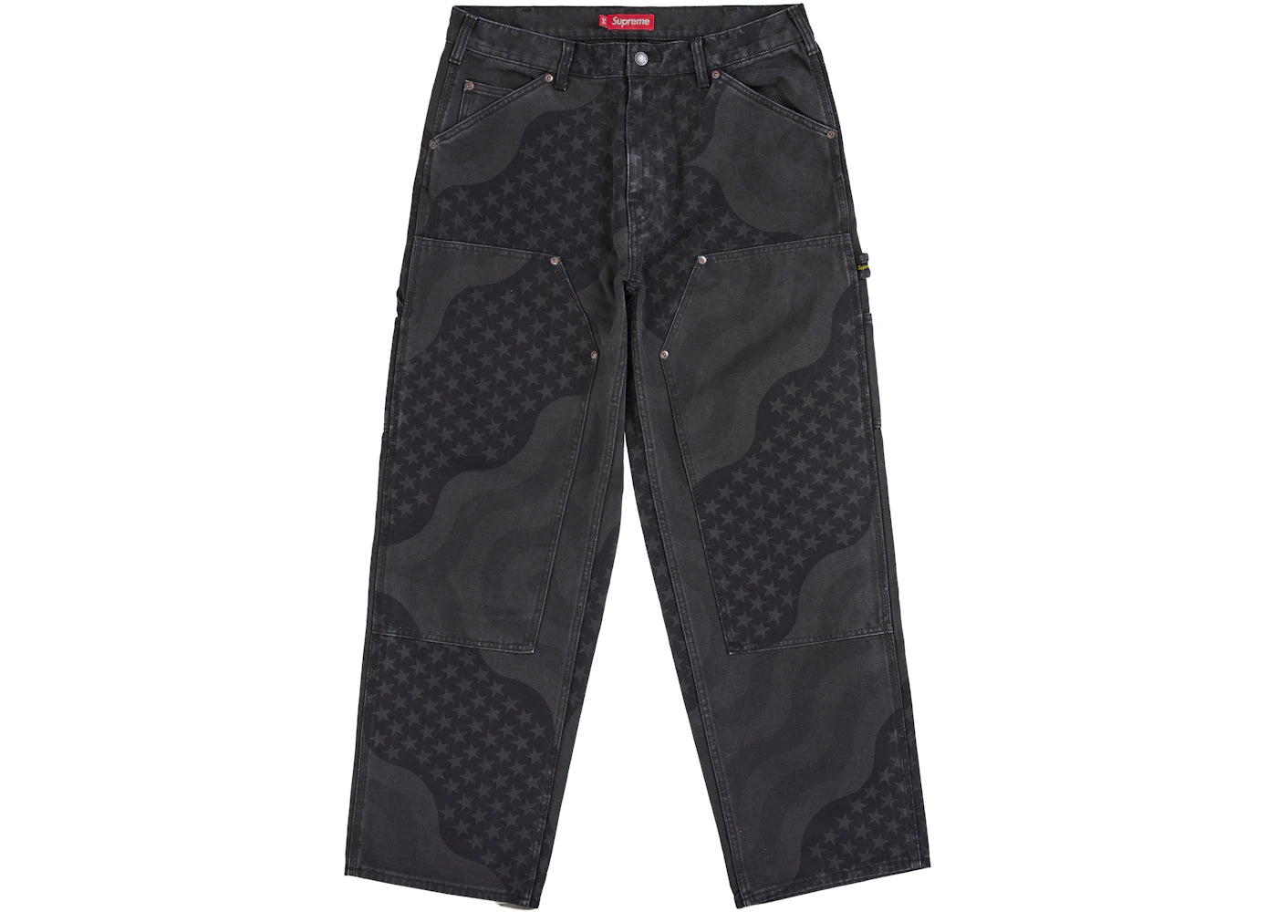 Supreme Flag Double Knee Painter Pant Black - vue 360
