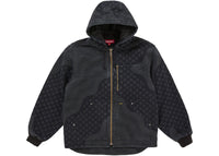 Supreme Flag Quilted Hooded Work Jacket Black