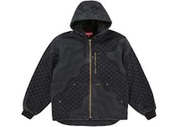 Supreme Flag Quilted Hooded Work Jacket Black