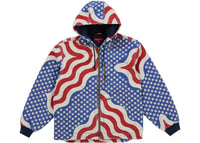 Supreme Flag Quilted Hooded Work Jacket Multicolor