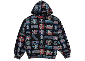 Supreme Flash Zip Up Hooded Sweatshirt Black