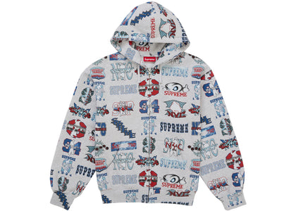 Supreme Flash Zip Up Hooded Sweatshirt White - apparel view 2