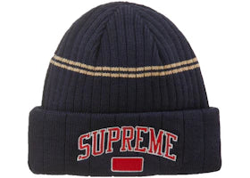 Supreme Fleece Lined Beanie Navy - vue 360