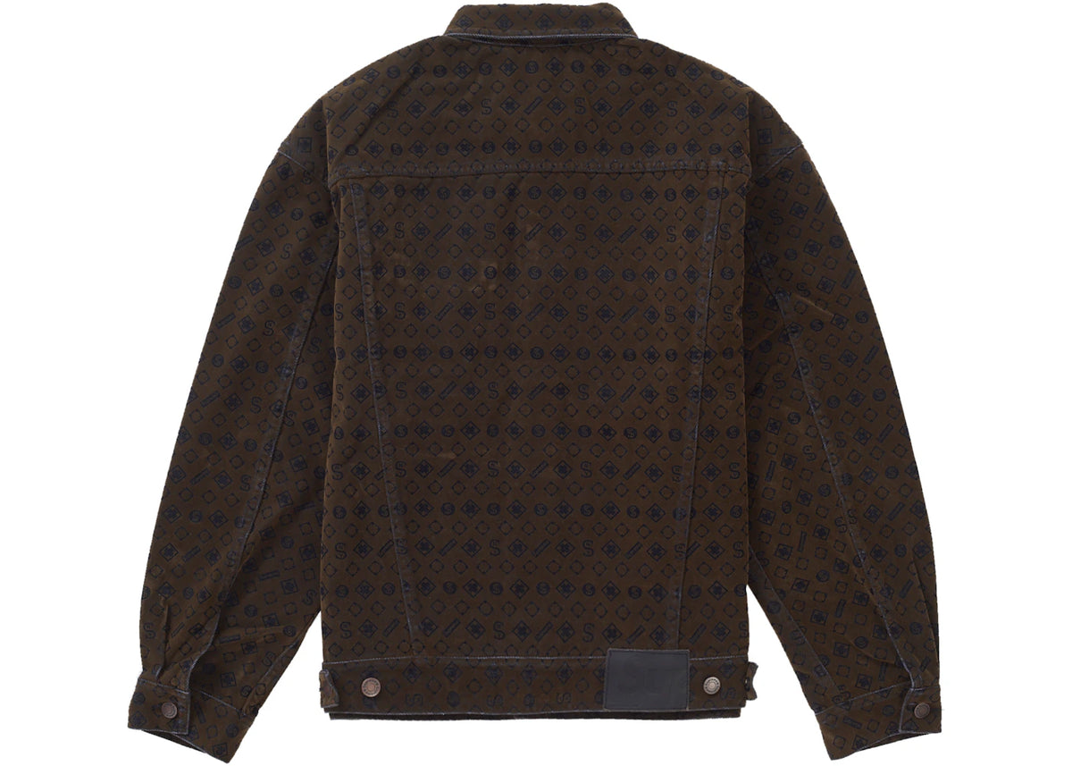 Supreme Flocked Denim Trucker Jacket Black - vue secondaire B