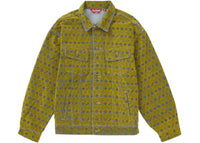 Supreme Flocked Denim Trucker Jacket Mustard