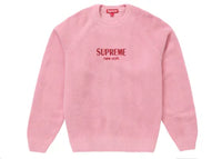 Supreme Flocked Logo Sweater Pink