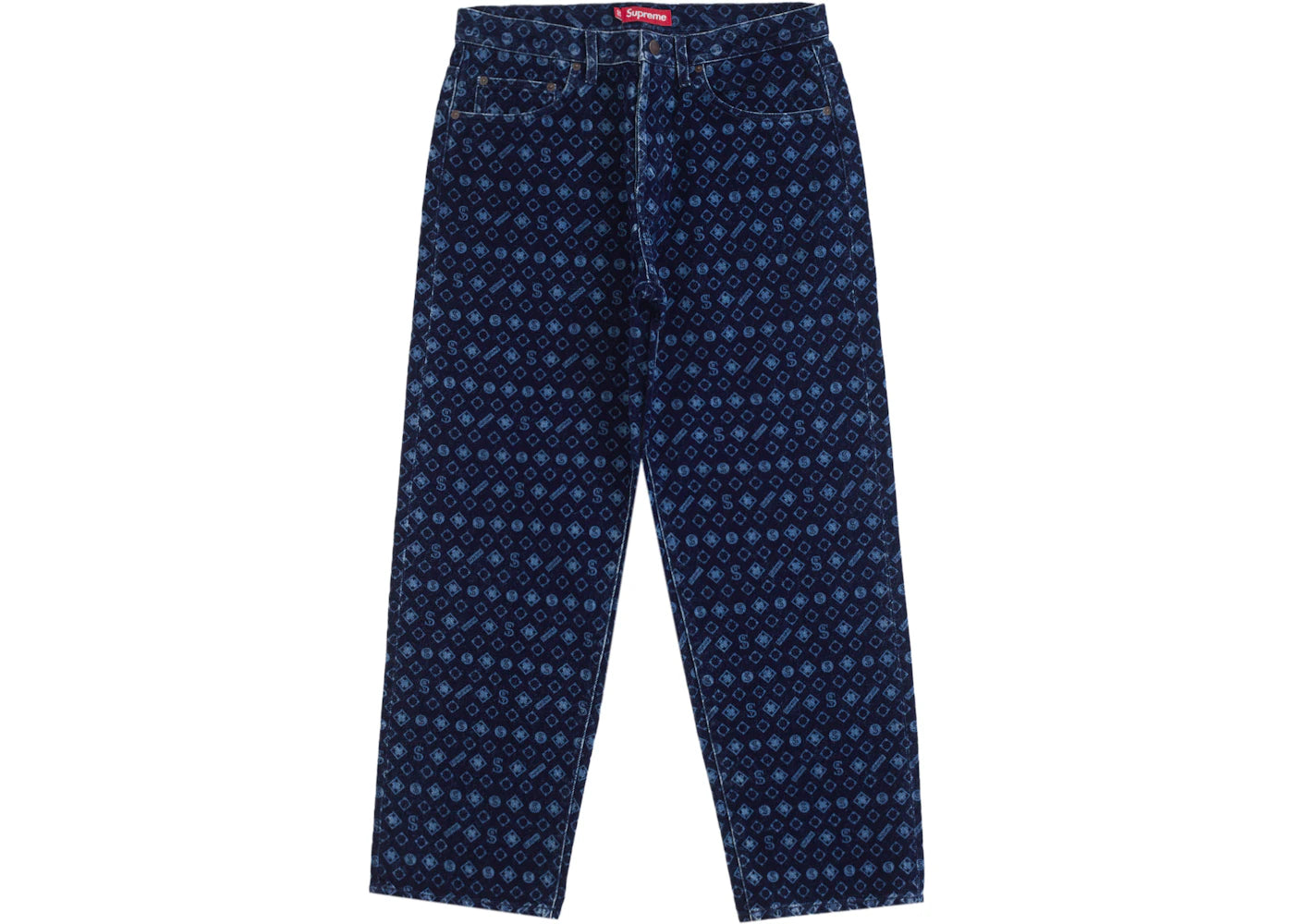 Supreme Flocked Loose Fit Jean Blue - vue secondaire A