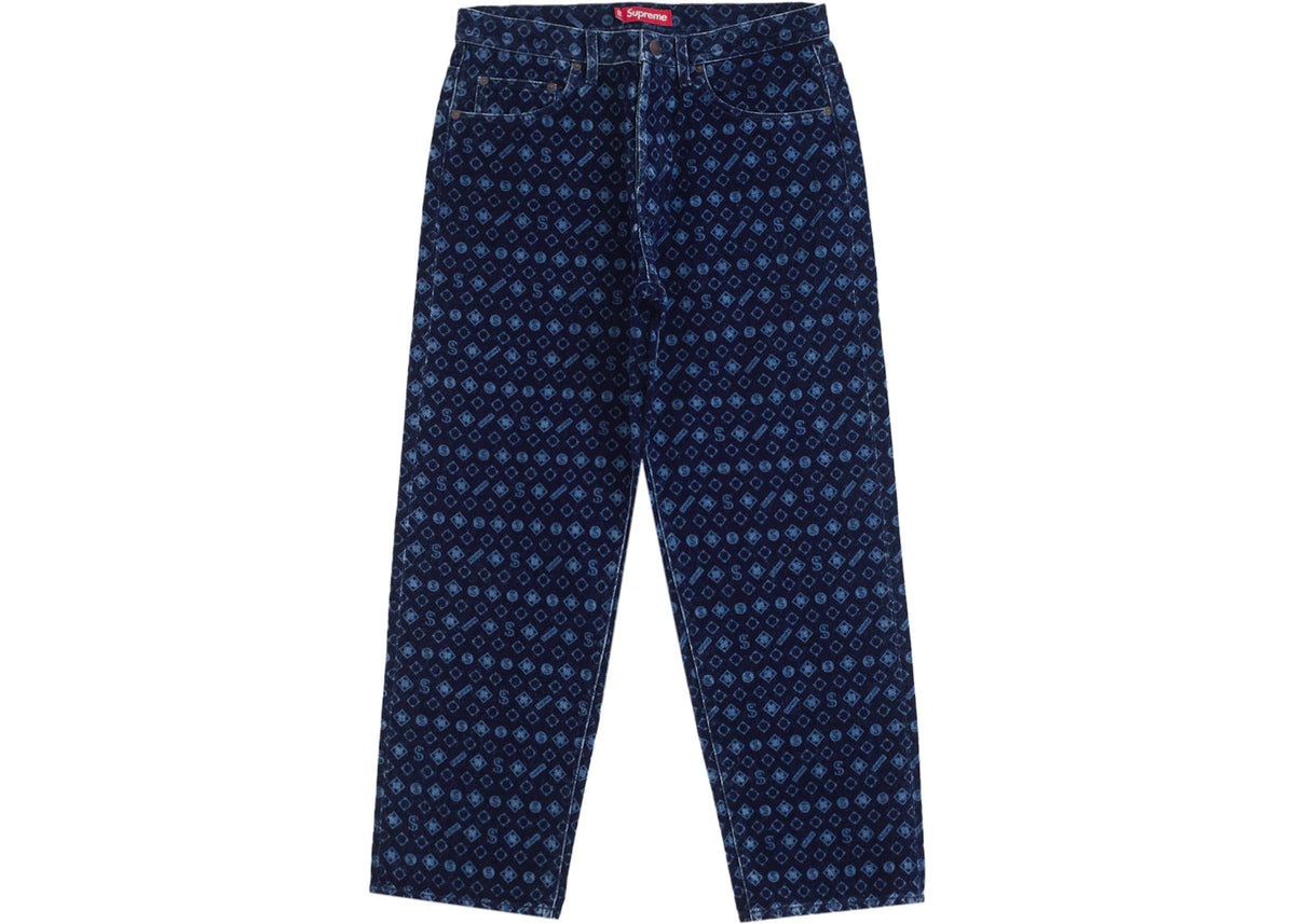 Supreme Flocked Loose Fit Jean Blue - vue 360
