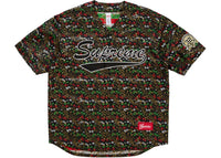 Supreme Floral Jacquard Baseball Jersey Black