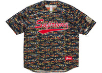 Supreme Floral Jacquard Baseball Jersey Navy