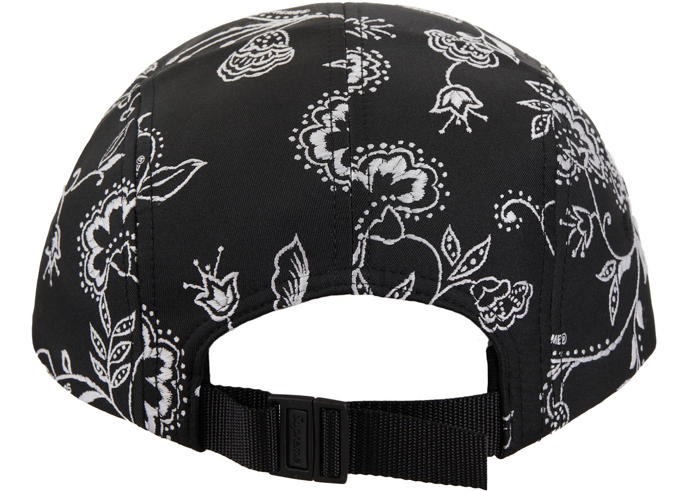 Supreme Floral Jacquard Camp Cap Black - vue secondaire A