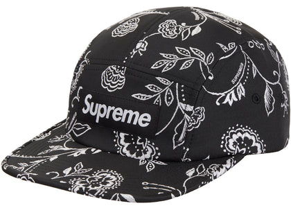 Supreme Floral Jacquard Camp Cap Black - authentic Supreme product