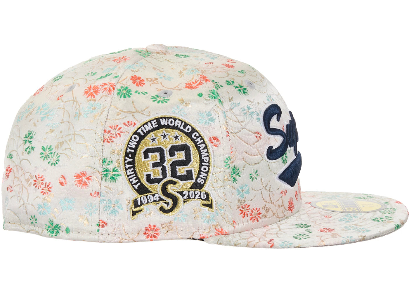 Supreme Floral Jacquard New Era 59Fifty Fitted Hat White - vue secondaire B