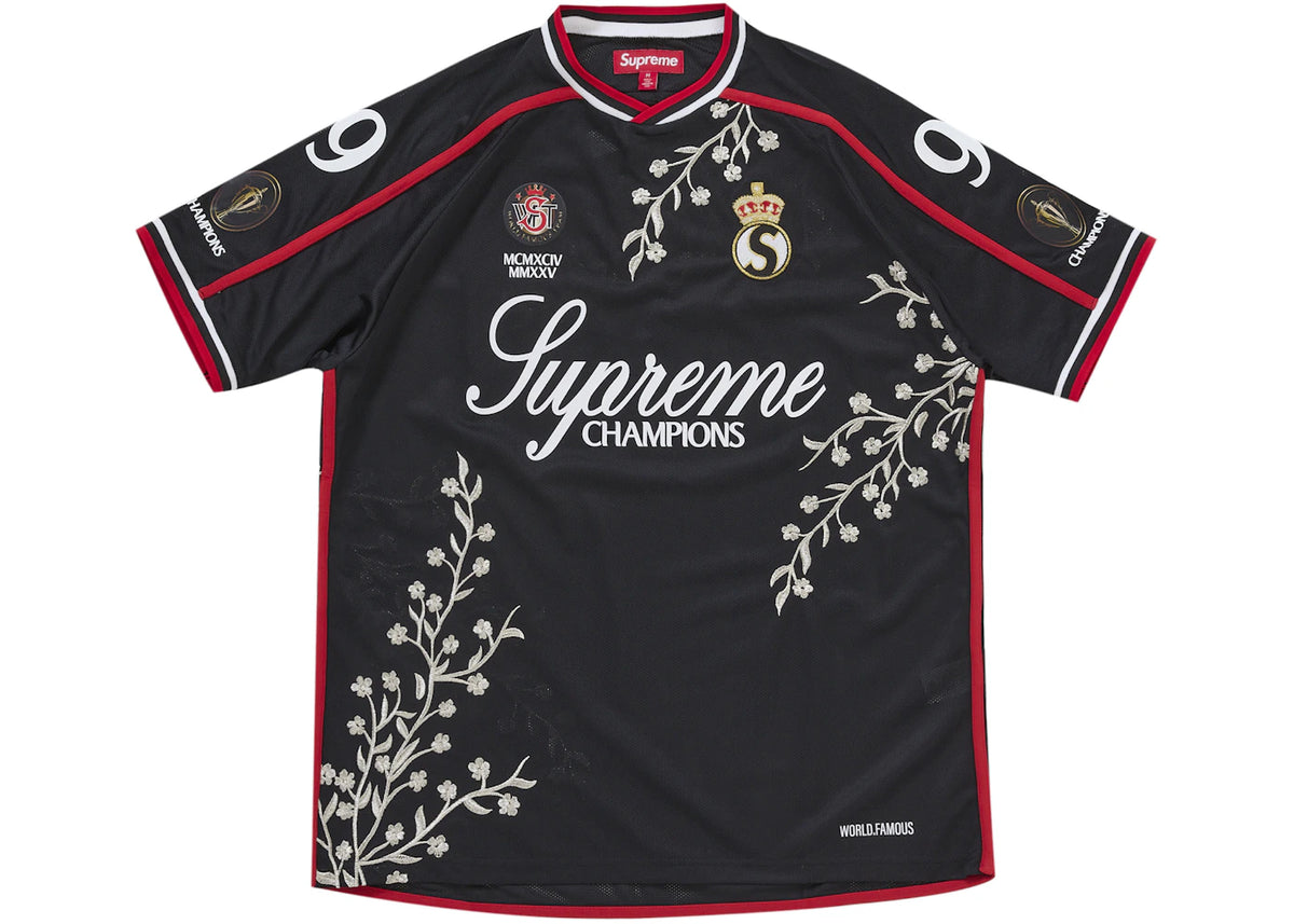 Supreme Floral Soccer Jersey Black - vue 360