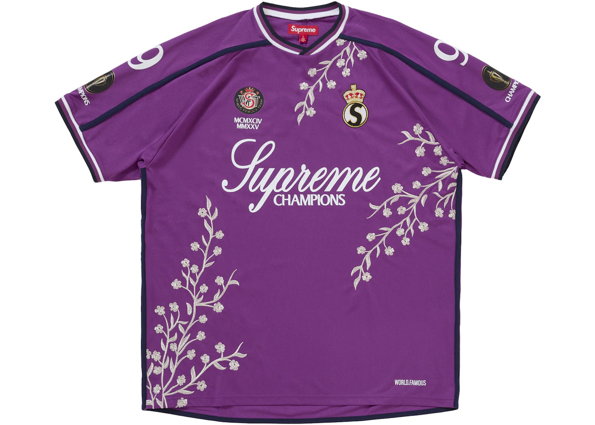 Supreme Floral Soccer Jersey Purple - vue secondaire A
