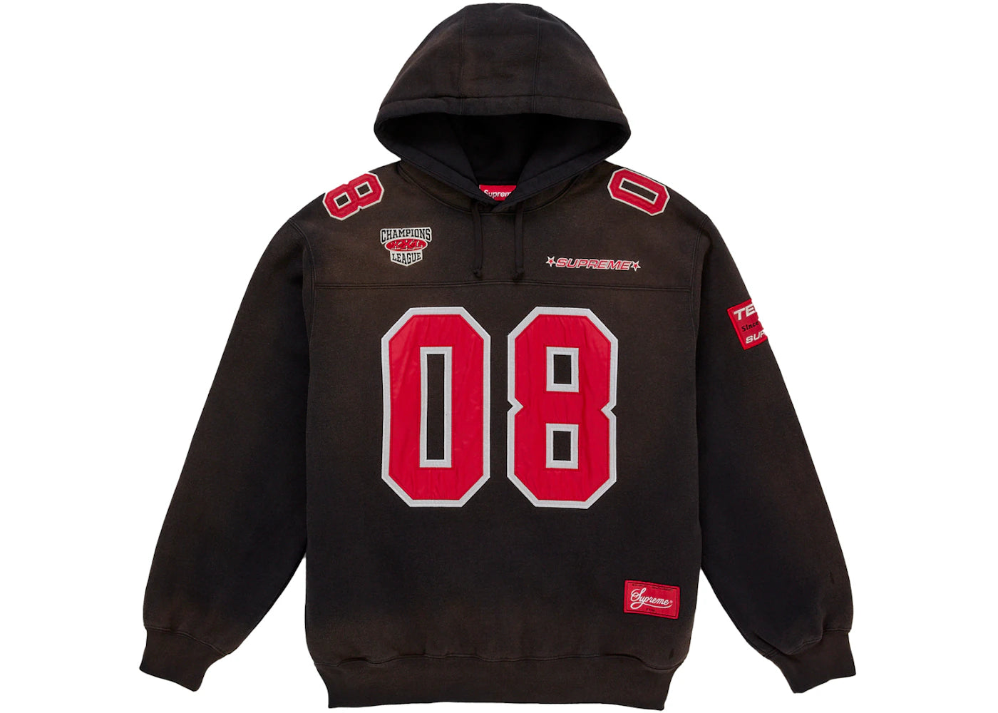Supreme Football Jersey Hooded Sweatshirt Black - vue secondaire A