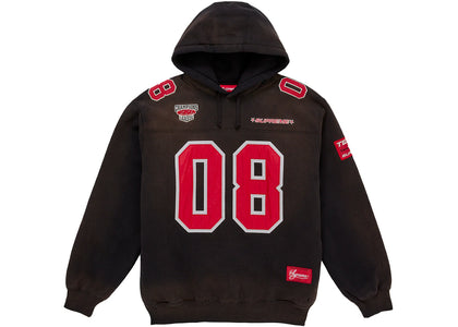 Supreme Football Jersey Hooded Sweatshirt Black - apparel view 2
