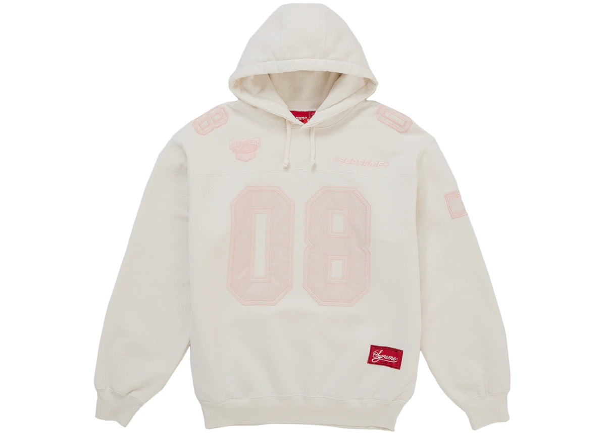Supreme Football Jersey Hooded Sweatshirt White - vue 360