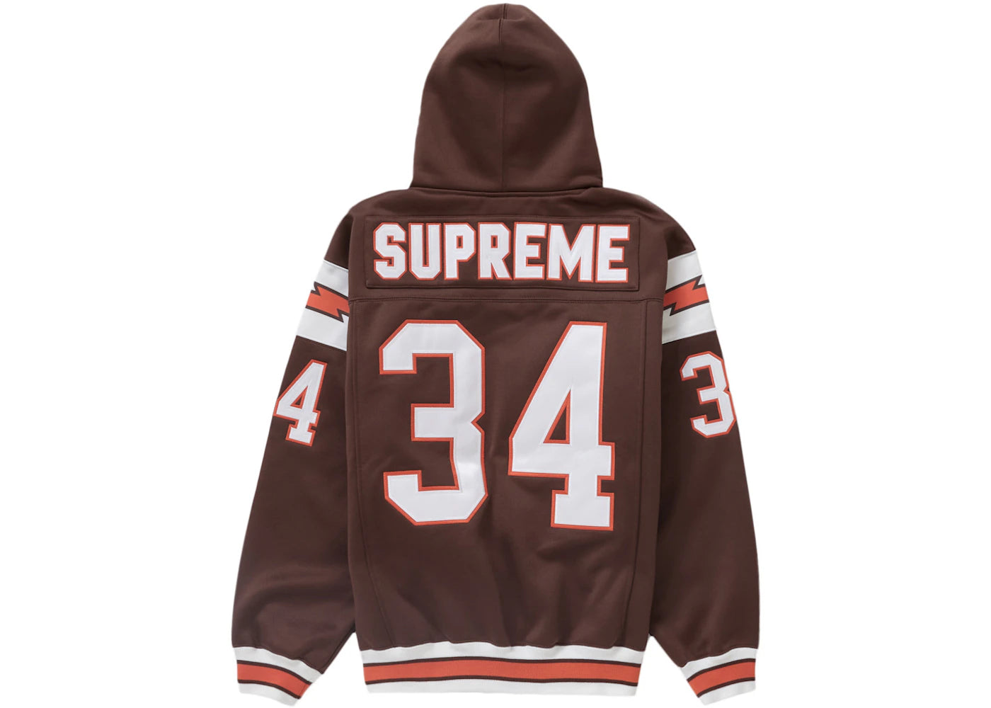 Supreme Football Zip Up Hooded Sweatshirt Brown - vue secondaire B
