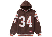 Supreme Football Zip Up Hooded Sweatshirt Brown