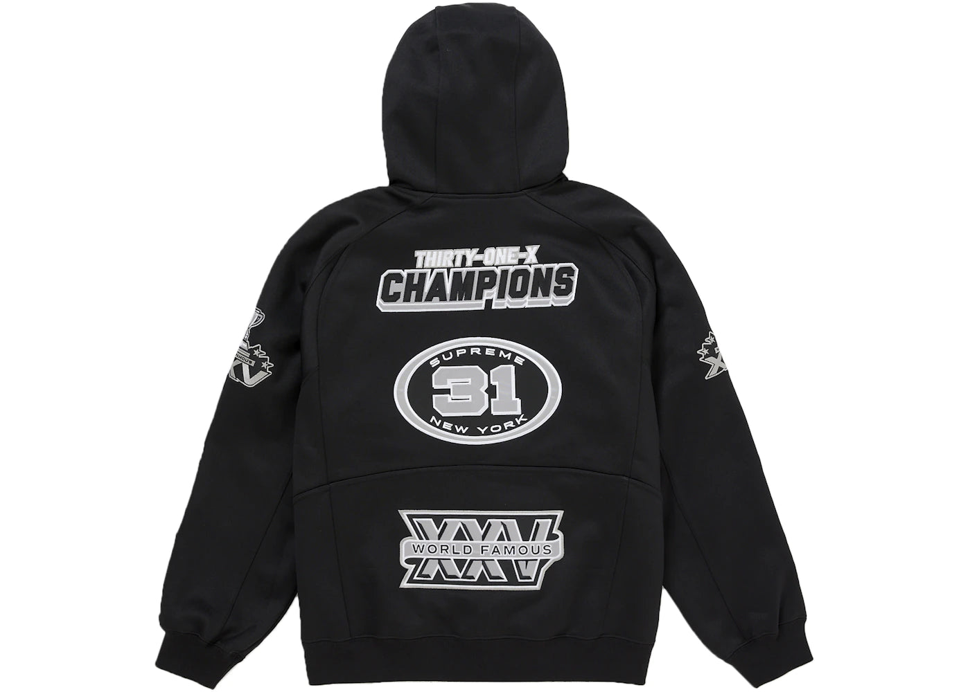 Supreme Football Zip Up Hooded Sweatshirt (FW25) Black - vue secondaire B