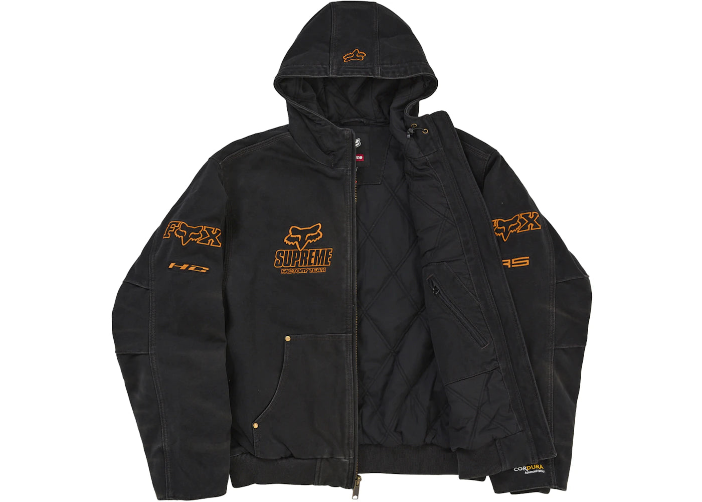 Supreme Fox Racing Hooded Work Jacket Black - vue secondaire A