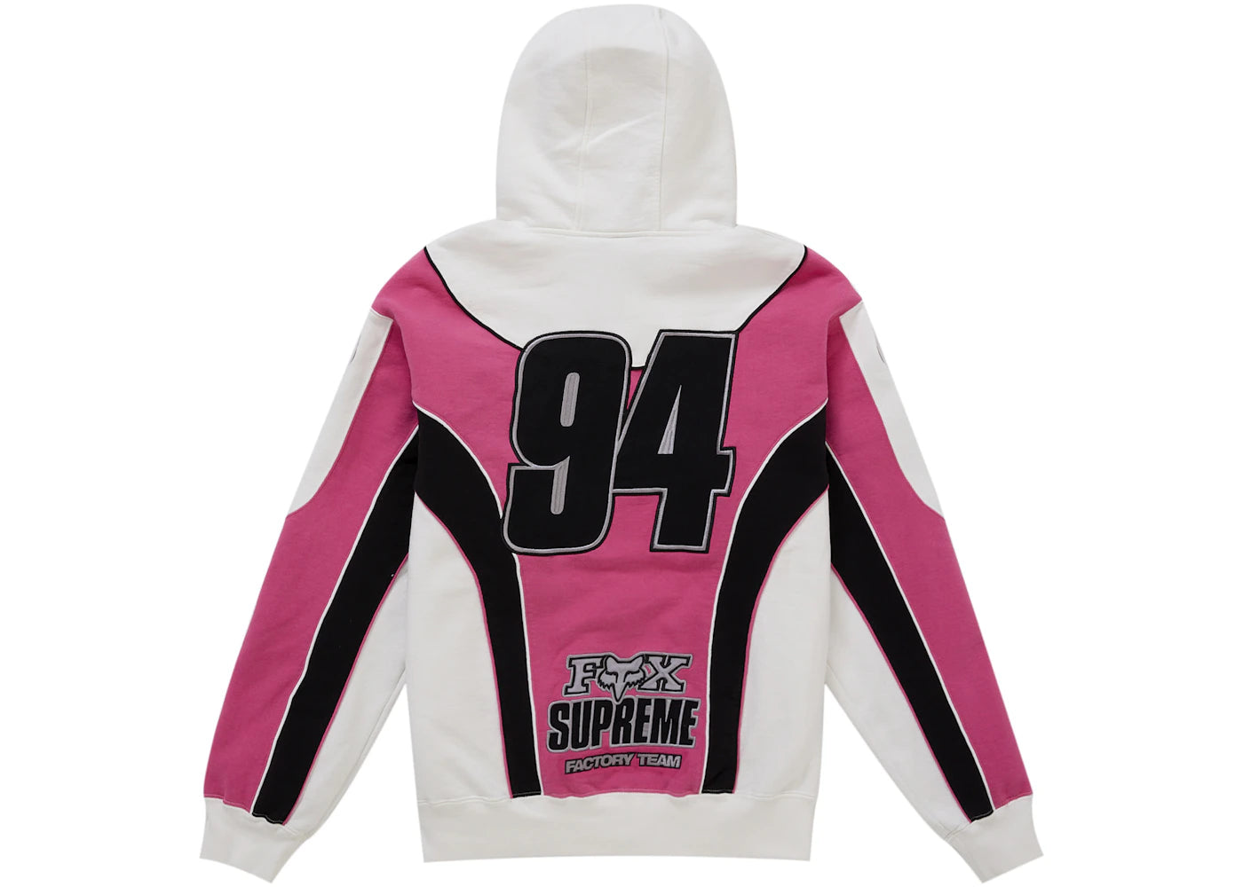 Supreme Fox Racing Zip Up Hooded Sweatshirt White - vue secondaire A
