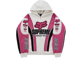 Supreme Fox Racing Zip Up Hooded Sweatshirt White - authentic Supreme apparel