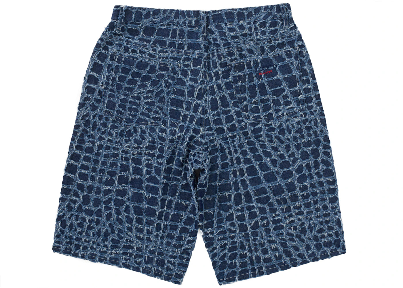 Supreme Frayed Croc Baggy Denim Short Indigo - vue secondaire B