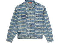 Supreme Frayed Logos Denim Trucker Jacket Blue