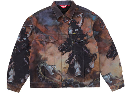 Supreme Frazetta Faux Shearling Lined Trucker Jacket Multicolor - apparel view 2