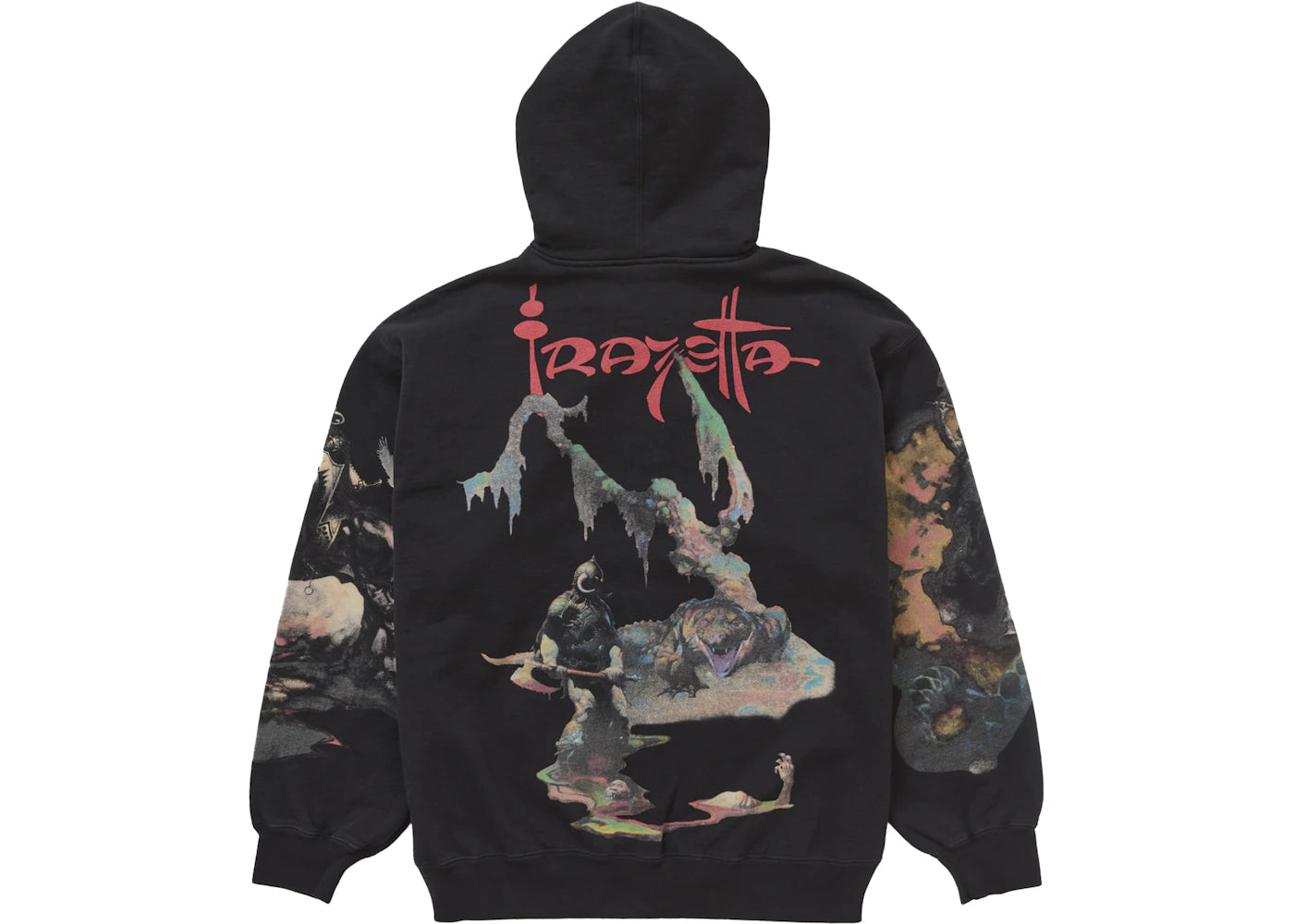 Supreme Frazetta Zip Up Hooded Sweatshirt Black - vue secondaire B