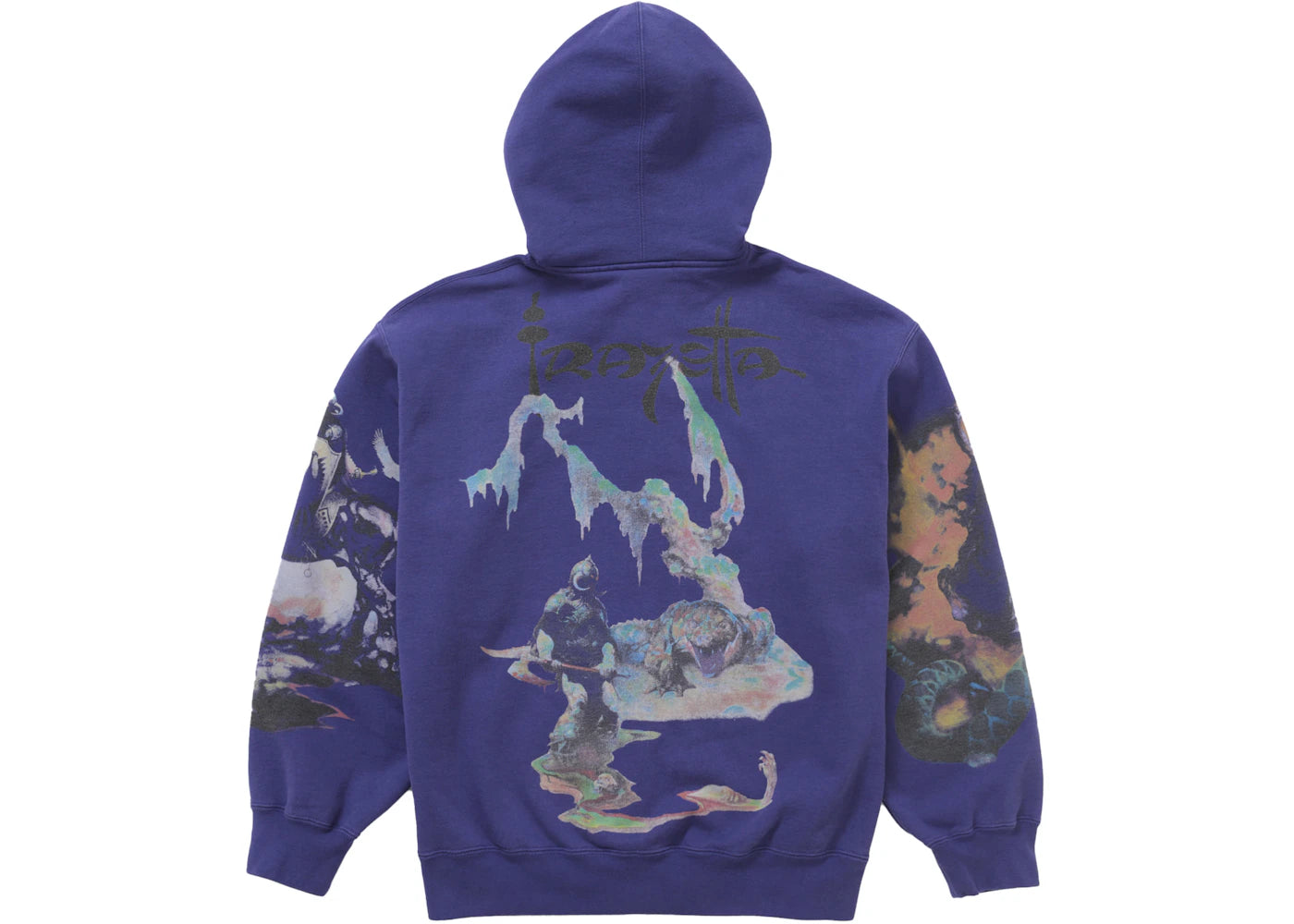 Supreme Frazetta Zip Up Hooded Sweatshirt Washed Navy - vue secondaire A