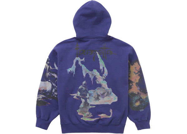 Supreme Frazetta Zip Up Hooded Sweatshirt Washed Navy